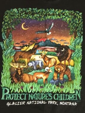 vintage Protect Nature's Children Montana t-shirt animal bear dear moose buffalo